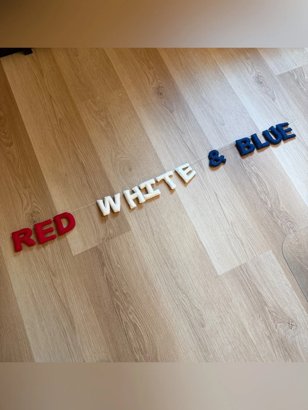 Red White & Blue Felt Garland 3D